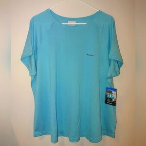 Columbia Aqua Blue Short Sleeve Shirt Size 3x NWT
